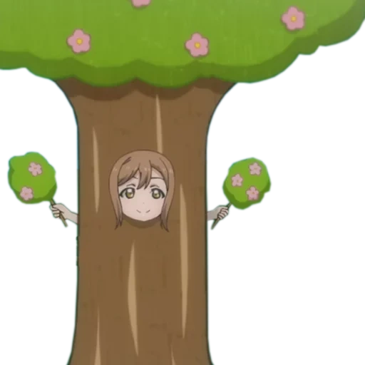 аниме, дерево, мемы аниме, няшка аниме, дерево девушка