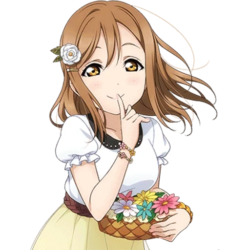 imagen, kanko takatsuki, arte de la niña de anime, personajes de anime girls, hanamaru kunikida render