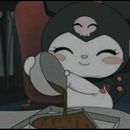 anime, kuromi, saya melody kuromi, dreamcore kuromi, animasi nasi hitam ayam