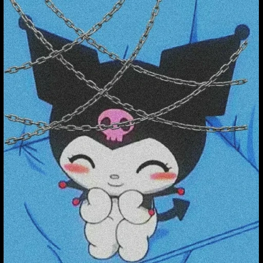 kuromi, my melody kuromi, cartoon de arroz preto de frango, estética katie kuromi, estética de papel de parede móvel preto e americano