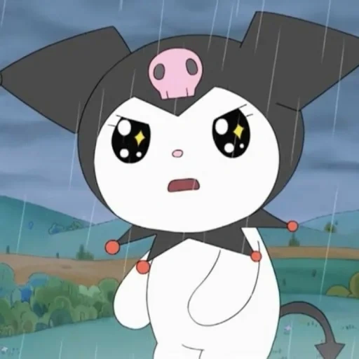 kuromi, my melody, kuromimymelo, cartone animato di riso nero, cartone animato di kuromi