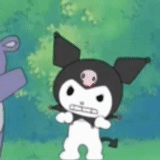 animation, kuromi, cartoon characters, black rice helo kitten, black rice hailuo kitten animation