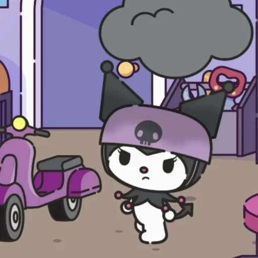 kuromi, thème de kuromi, cartoon hello kitty, fond d'écran mobile bonjour kitty emo, hallow kitty friends super adorable adventure