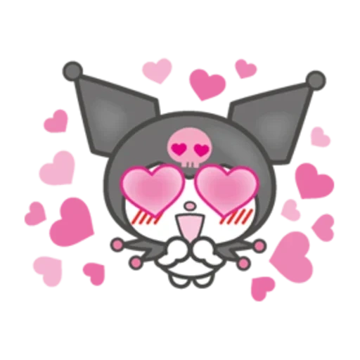 kuromi a, kuromi sanrio, kuromi heart, hallow kitty kuromi