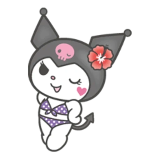 kuromi, anak kucing nasi hitam, kuromi sanrio, hellow kitty kuromi, kuromi sanrio black yon