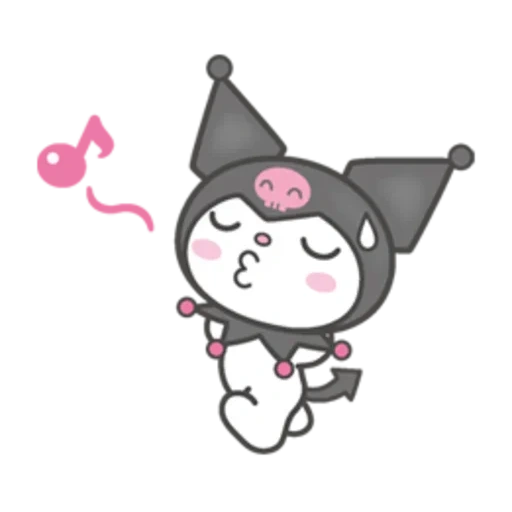 animação, kuromi, arroz preto a, kawaii kuromi