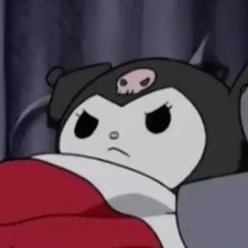 kuromi, kuromi kitty, fictional character, kuromi sleeps, kuromi