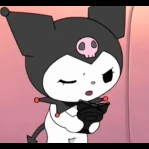 anime, kucing, meme kuromi, kitty kuromi indi kid, melodi saya hello kitty