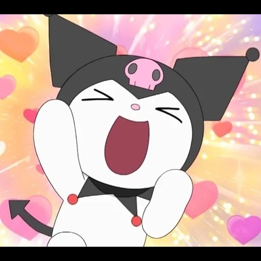 anime, kuromi, kuromi está com raiva, screenshots de kuromi, hello kitty kuromi