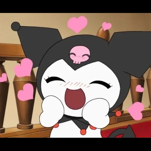 anime, die kuromi, hallo kitti kuromi, hallo kitty anime schwarzer reis, hallow kitty anime cartoon schwarz reis