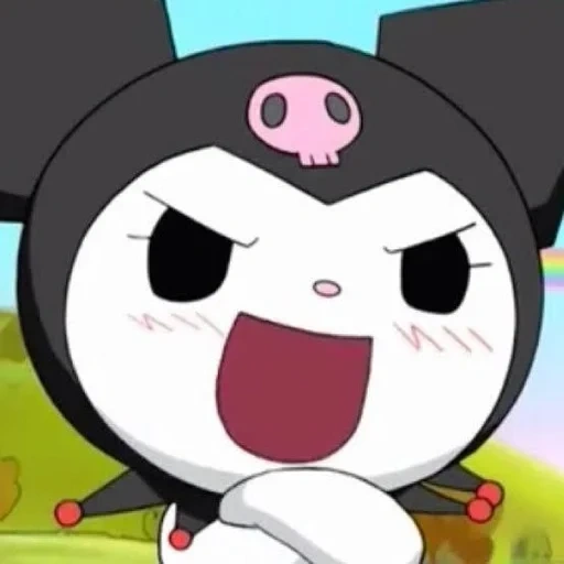 kuromi, anime carino, gattino di riso nero, fotografie di riso nero, hello kitty anime