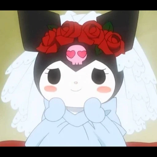 anime, young woman, anime cute, kuromi sanrio anime, kuromi hallow kitty anime