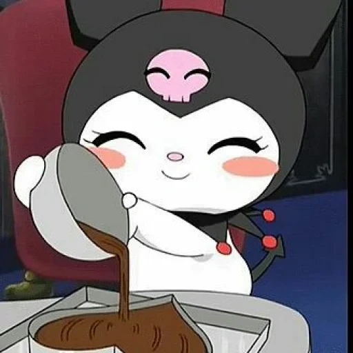 kuromi, animación linda, dreamcore kuromi, mymelody kuromi, animación de arroz negro de pollo