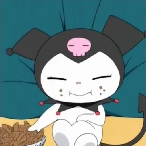 animation, kuromi, my melody, black rice kitten, hello kitty anime black rice