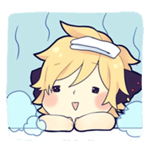 kagamine len, images animées, anime boy, bande dessinée mignonne