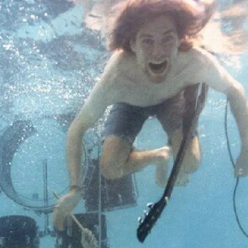 под водой, курт кобейн, подводные фотографии, курт кобейн nevermind, подводная съемка смартфоном