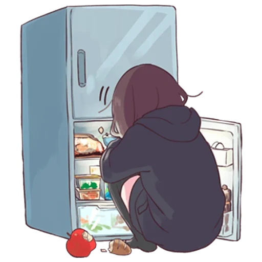 claquement, la tristesse de l'anime, menhera chan, réfrigérateur anime, menher chan est triste