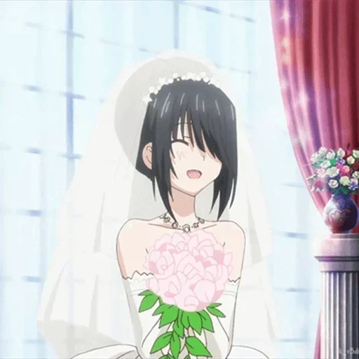 kurumi, tokyo, anime girl, incontro con la vita, abito da sposa kumi tokyo saki