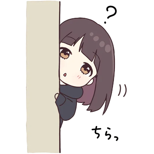 animation, figure, cartoon cute, anime girl, anime girl peeking