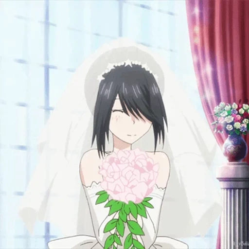 anime girl, anime girl, meet with life, kumi wedding dress, kumi tokyo saki wedding dress