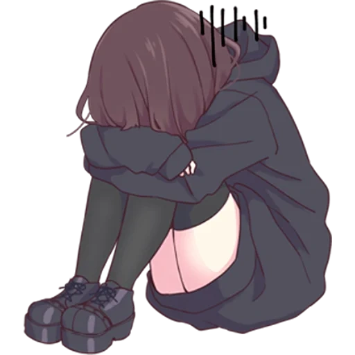 menher chan, anime triste, menher chan chibi, disegni carini anime, girl anime triste