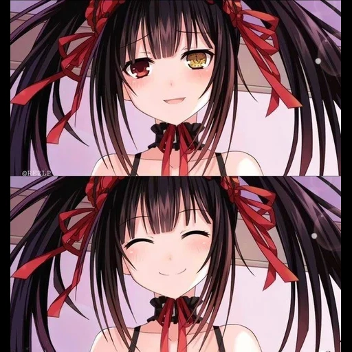 kurumi, tokisaki kurumi, kurumi tokisaki face, occhi di kurumi tokisaki, kurumi tokisaki anime