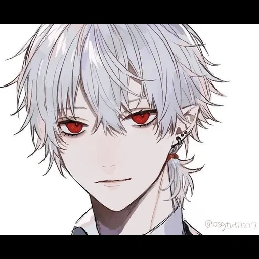 anime pessoal, anime pessoal, personagens de anime, anime caras anime, cabelo branco vampiro de anime guy