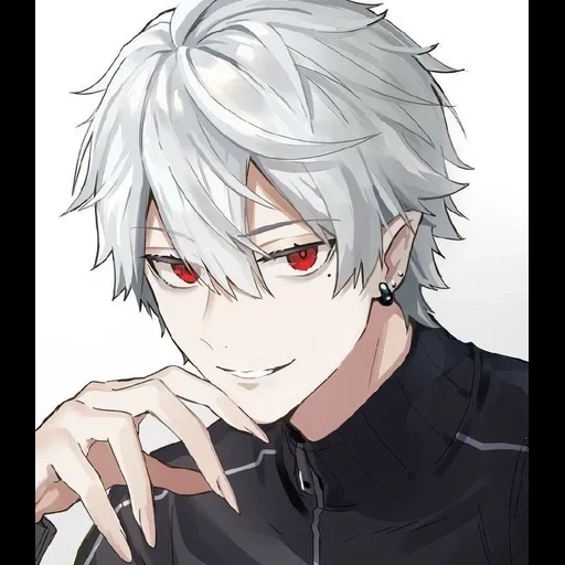 anime guys, anime guys, anime boys, anime characters, characters boys with white hair and red eyes