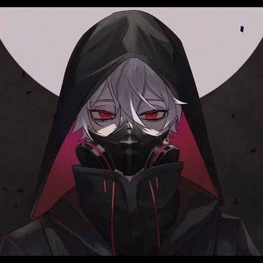 arte de anime, o anime está escuro, personagens de anime, anime 2020 está escuro, máscara de anime guy