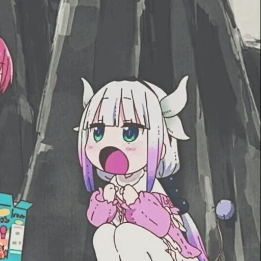 anime, kanna kamui, cannes shenwell meme, kanna kamui eats, kobayashi san chi no maid dragon