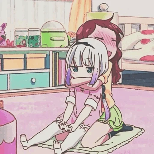kanna kamui, kobayashi anime, anime cute drawings, canna saykava screenshots, dragon maid kobayashi cannes saykava