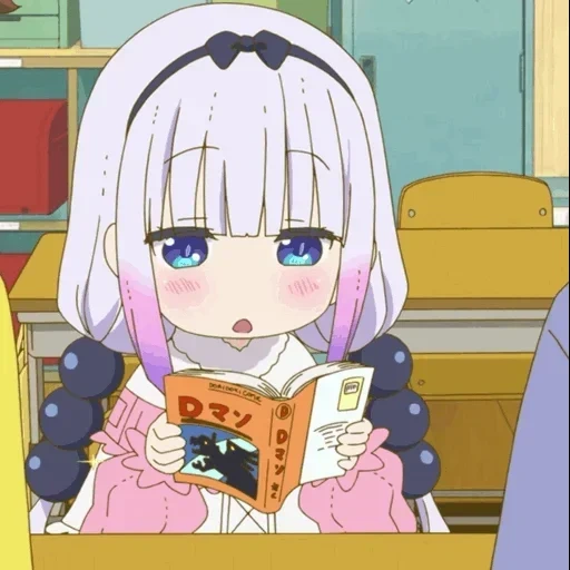 anime cute, kanna kamui, kobayashi cannes, anime characters, maid kobayashi san