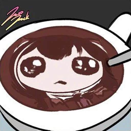coffee, a cup of coffee, kawai anime, anime cute, anime cute drawings