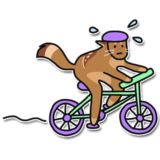 on a bicycle, cutting a bike, rides a bicycle, bear bike, cycling illustration