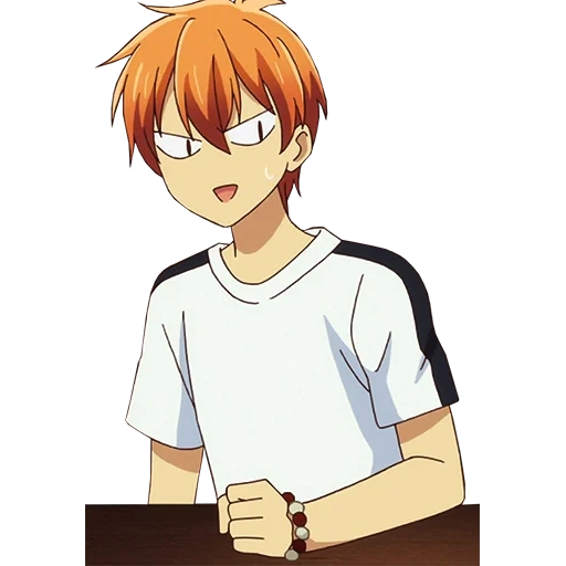 anime boy, lovely cartoon, animation funny, kyo sohma fox, cartoon characters