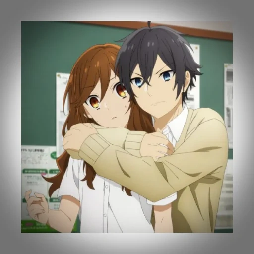 anime couples, horimiy anime, horimiy anime poster, hori-san miyamura-kun, khorimiy kyoko amazing hug
