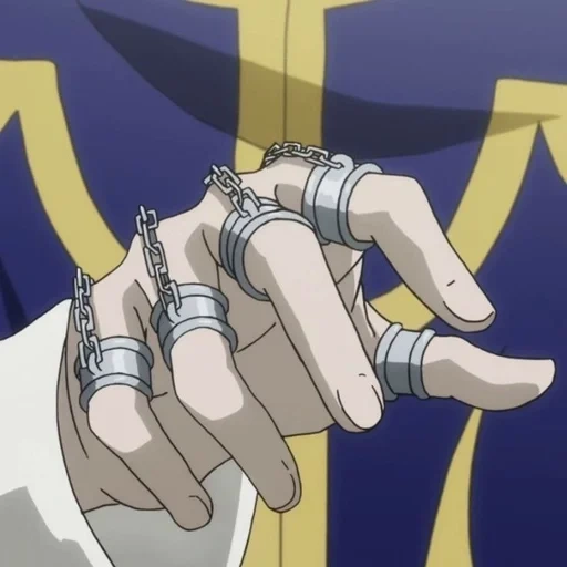 la freccia della catena, anello kurapika, personaggio di anime, braccio a catena kurapika, anello kurapika hunter x hunter