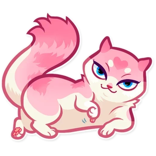 kucing, kucing, kucing merah muda, stiker kucing merah muda