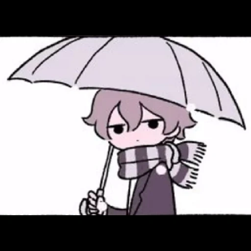 anime, anime, parapluie chibi, anime anime, personnages d'anime