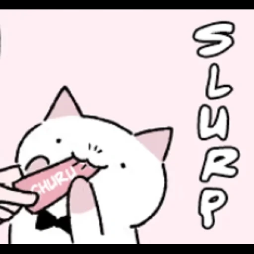 cartoon cute, cartoon cat, lucky star cat, anime cat yawns, anime cat yawns