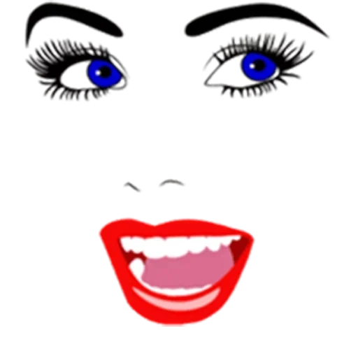 la boca de la niña, patrón de boca, vector de labios, vector de sonrisa, vector de ojo y labio