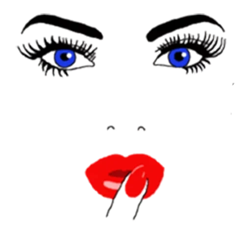 lip eye, lip vector, red lips, eyes nose and mouth, eye-lip vector
