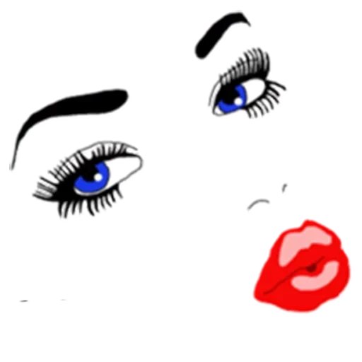 lip eye, eyebrow vector, girl with eyelashes, eye-lip vector, facial lip and eyebrow vector