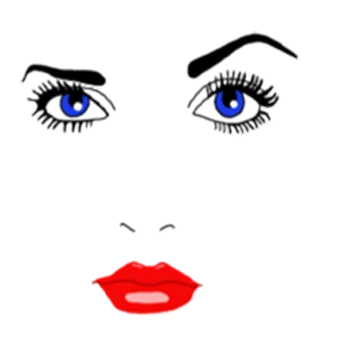 lip eye, lip makeup, eyes nose and mouth, eye-lip vector