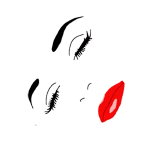 makeup silhouette, facial contour makeup, the shape of a girl's face, permanent makeup silhouette, girl face contour pattern red lips