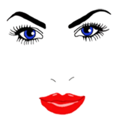 lippenaugen, verschiedene lippen, lippenvektor, augen der mundnase, lips illustration