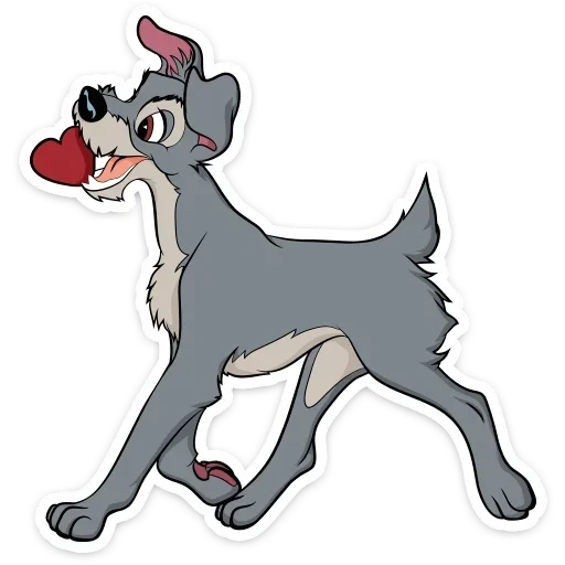 lady tramp, lady tramp lady, tramp lady tramp, lady tramp cartoon, the dog is gray cartoon