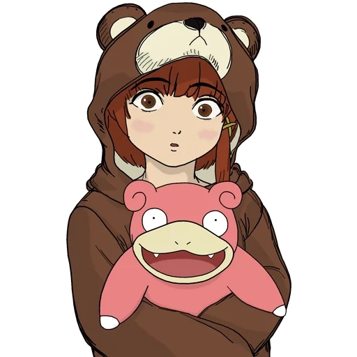 abb, nea anime, anime bear, tomi iwakura, anime mädchen bär set