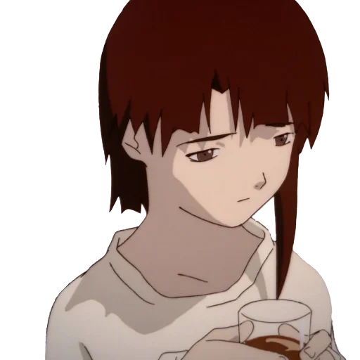 аниме, рисунок, lain smug, аниме персонажи, лэйн ивакура аниме