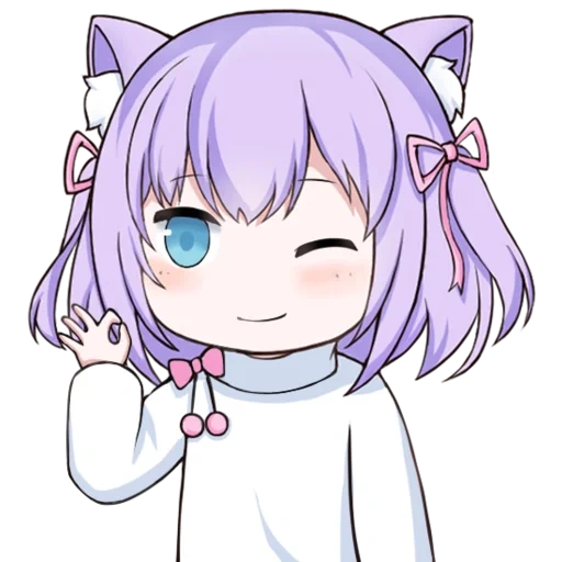 chibi, anime, anime neko, kanna kamui, anime émoticône